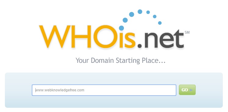 صفحه ثبت نام دامنه WHOis.net.