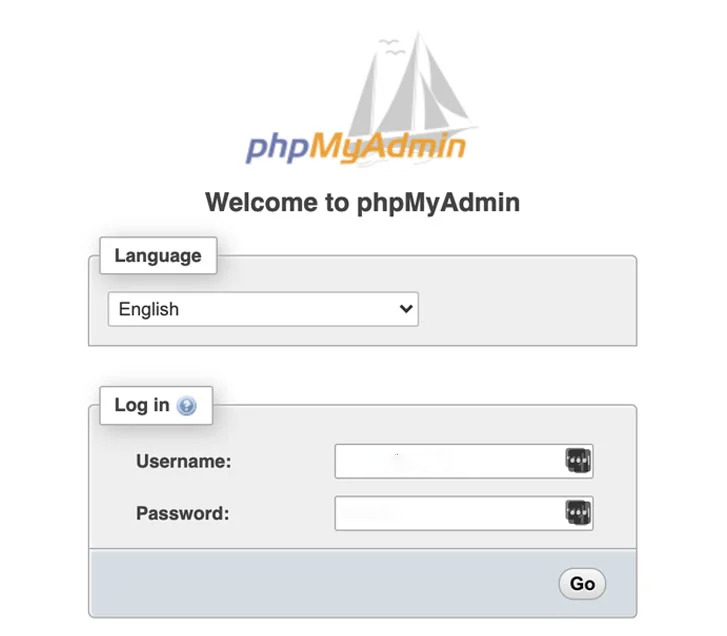 ورودی phpMyAdmin