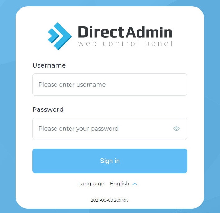 صفحه ورود به DirectAdmin