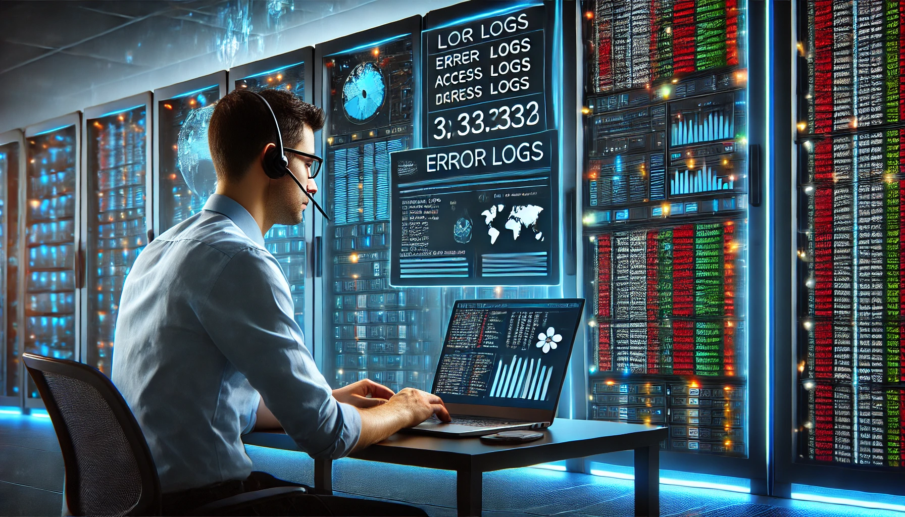 بررسی لاگهای سرور