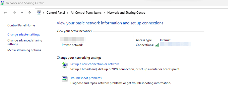 تغییر تنظیمات آداپتور (Change adapter settings)
