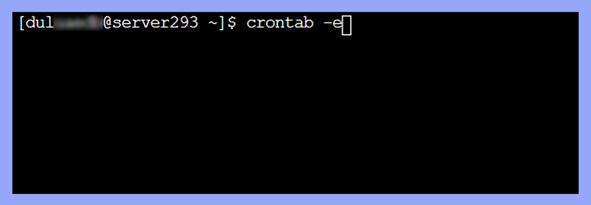 وارد کردن دستور crontab -e در ترمینال